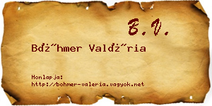 Böhmer Valéria névjegykártya